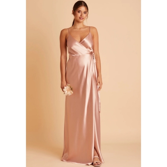 NWT Birdy Grey Cindy Satin Dress In Rose Gold Size Large - Picture 1 of 9